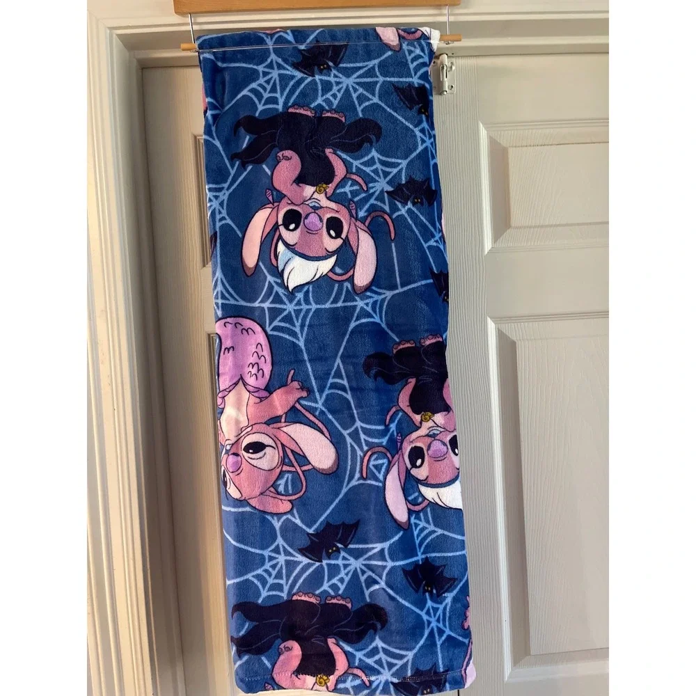 Disney Ursula Lilo & Stitch Halloween Plush Throw Blanket Blue Spiderweb 50x70